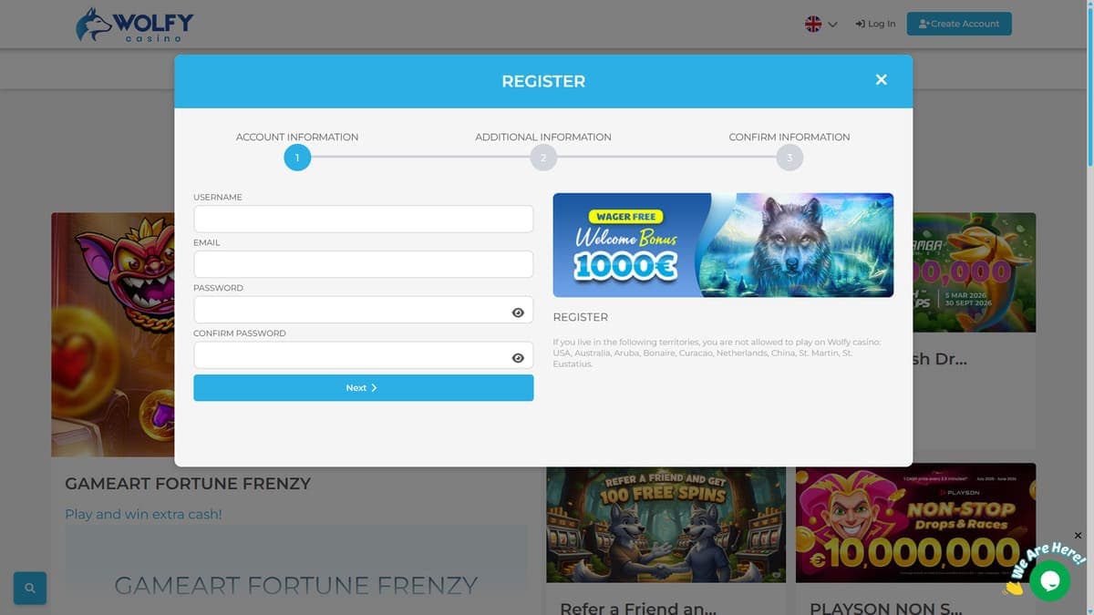 Sign up Wolfy Casino