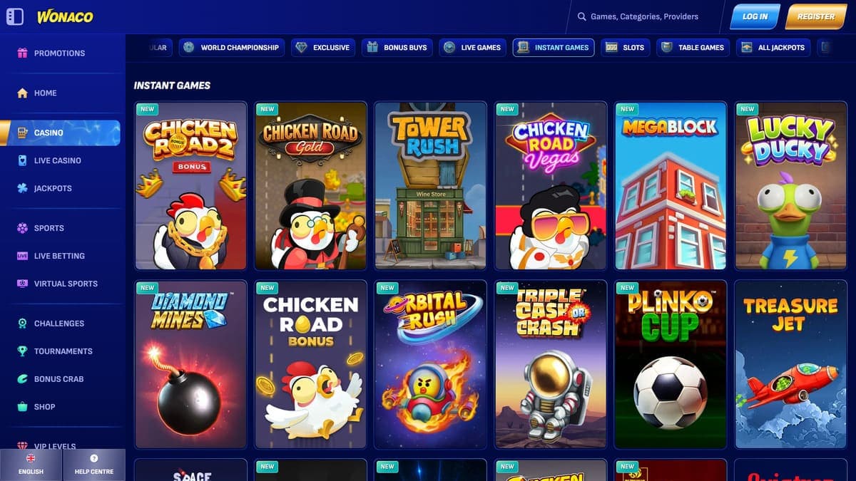 Instant games Wonaco Casino