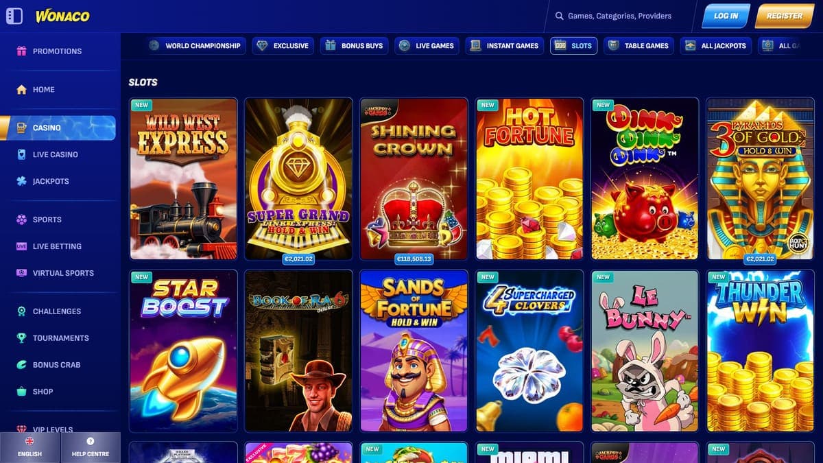 Slot machines Wonaco Casino