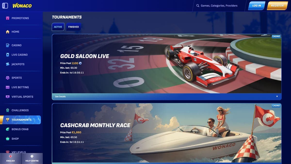 Tournaments Wonaco Casino