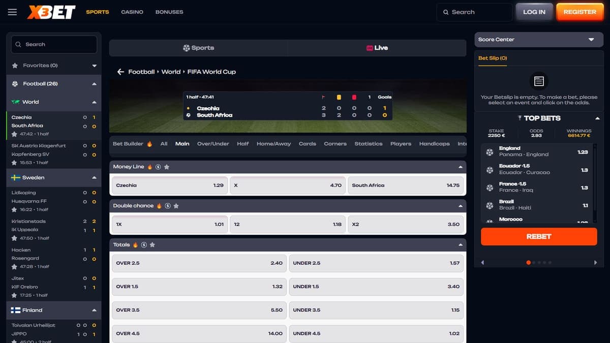 Live betting X3Bet Casino