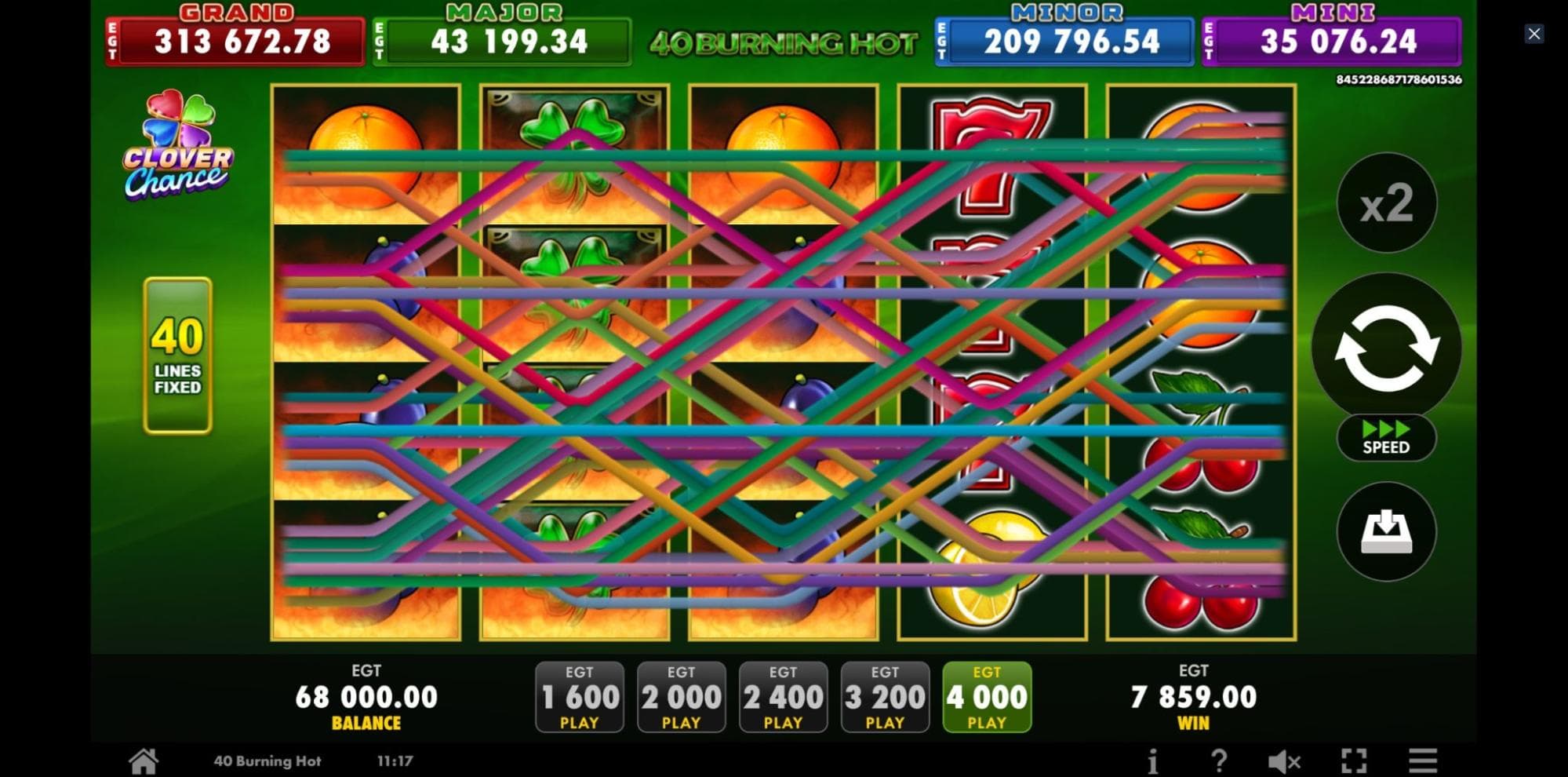 Features 40 Burning Hot Game