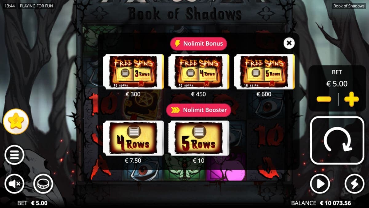 Bonus Book of Shadows Game