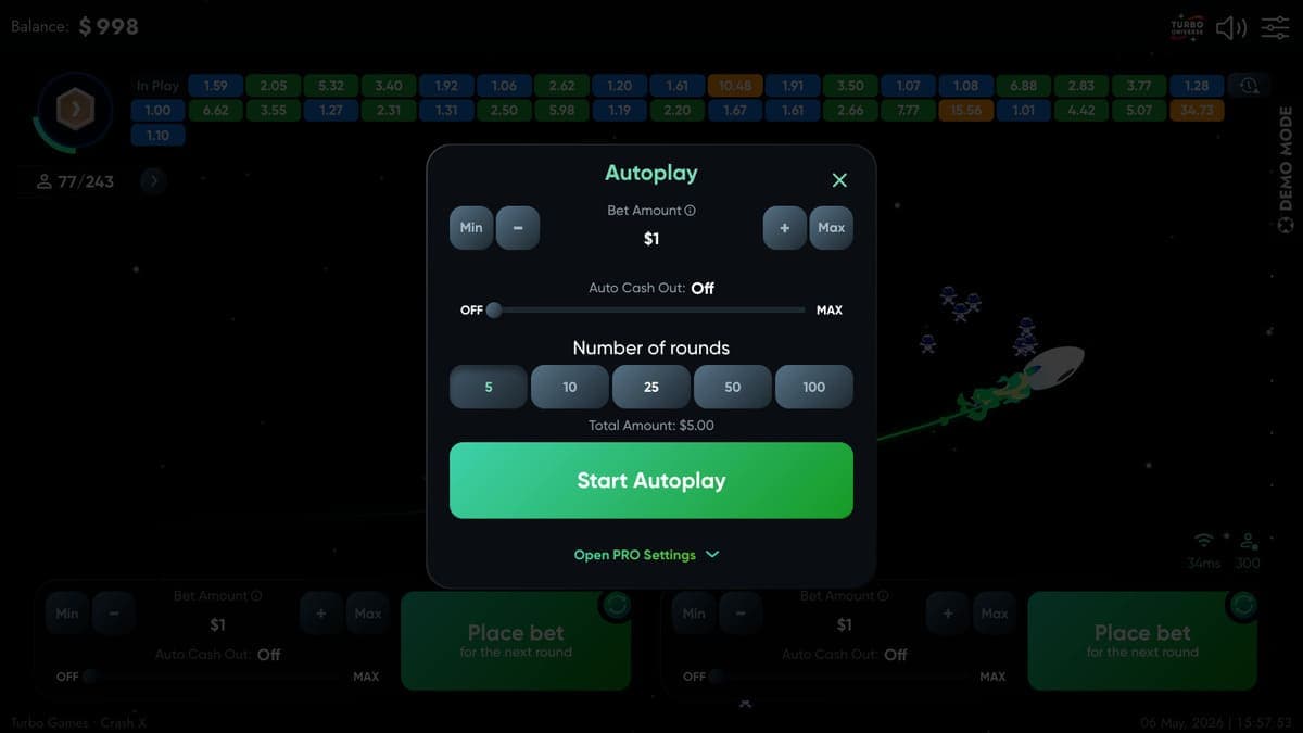 Auto Play Jeu CrashX Game