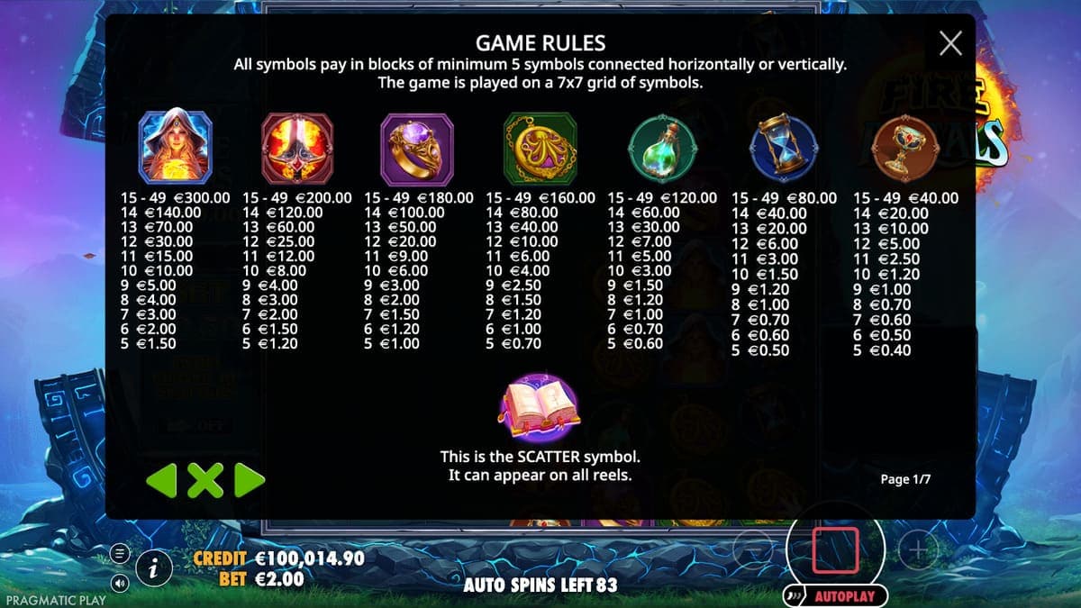 Game rules Fire Portals Game