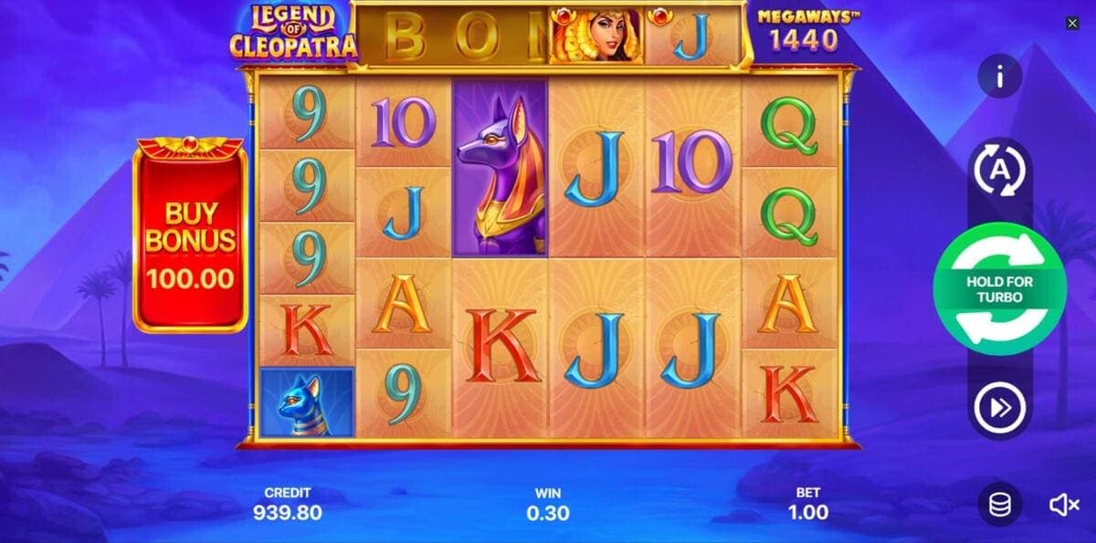 characteristics Legend of Cleopatra Megaways Game