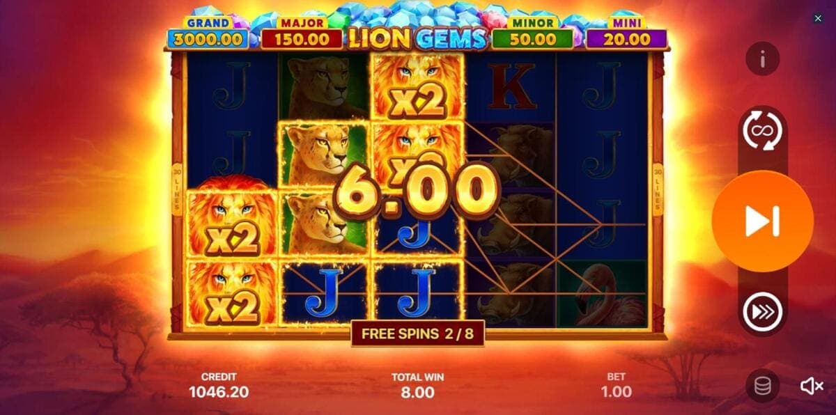 Jackpot Lion Gems Game