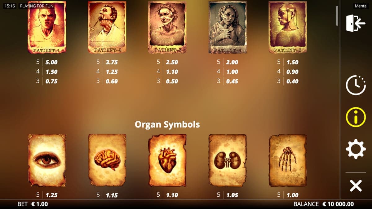 Symbols Mental Slot Game