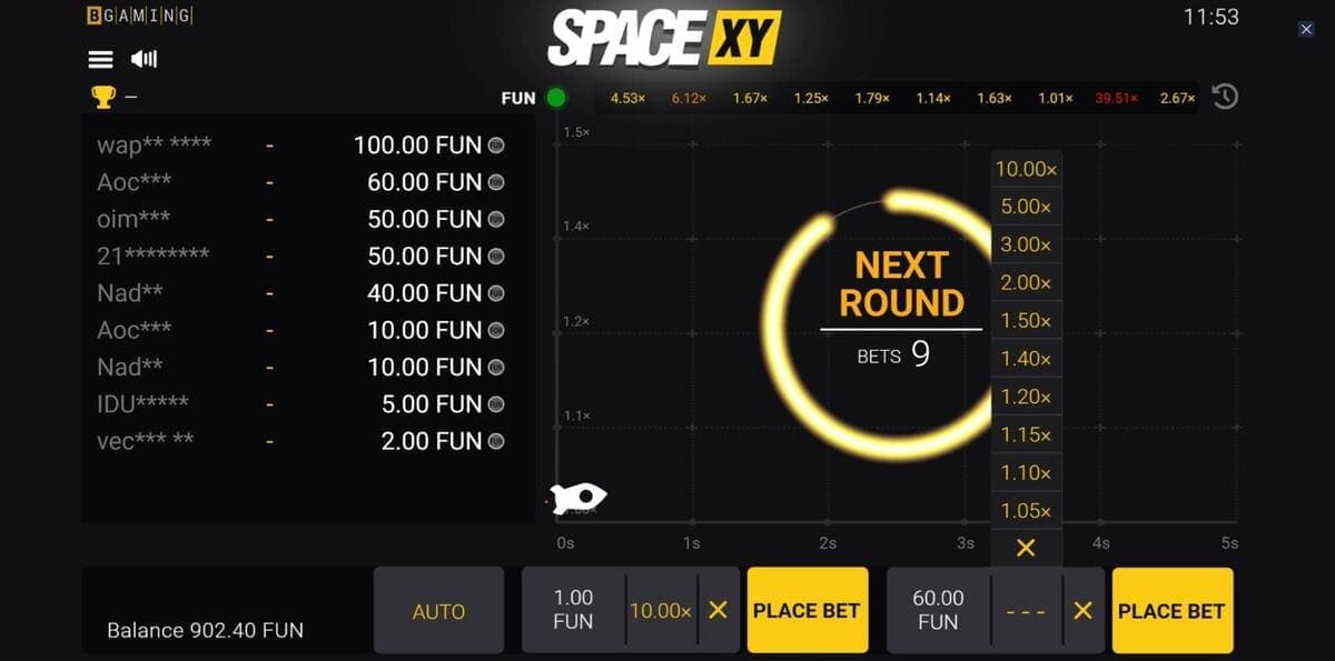 Bet Space XY Game