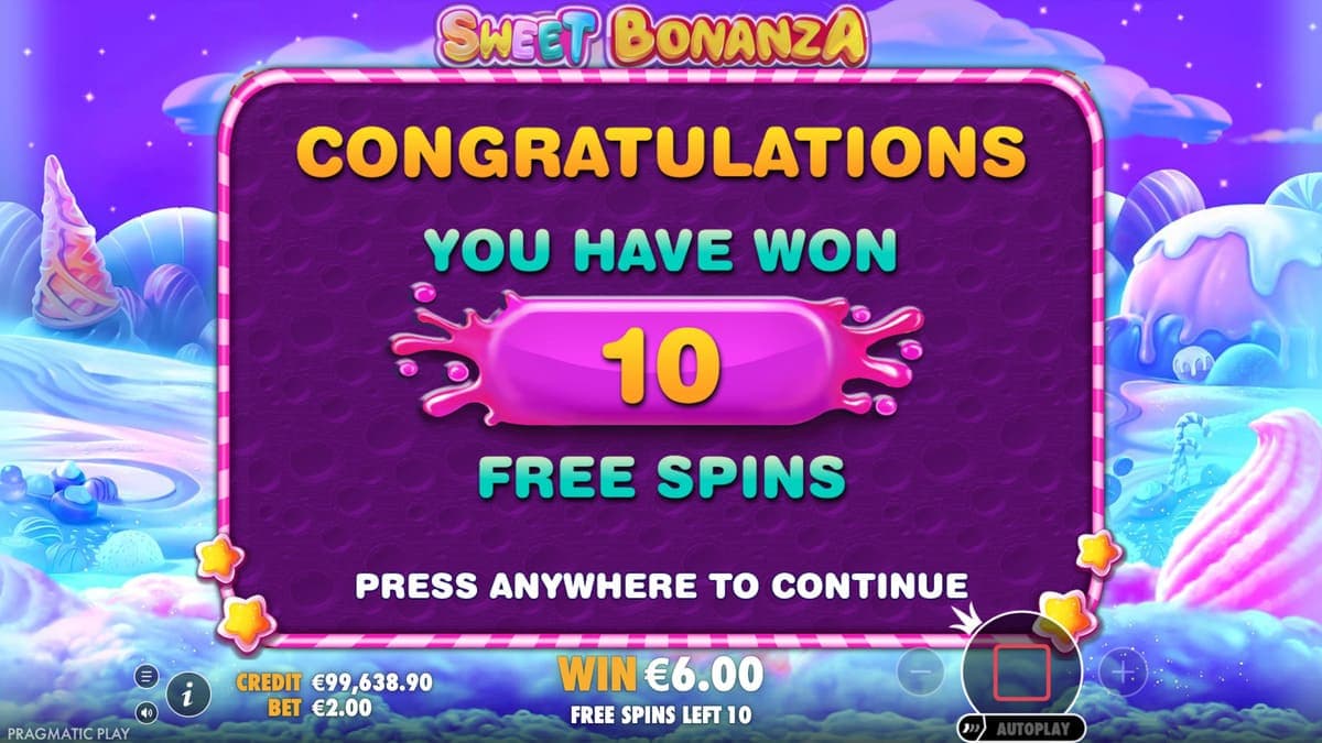 Sweet Bonanza free spin