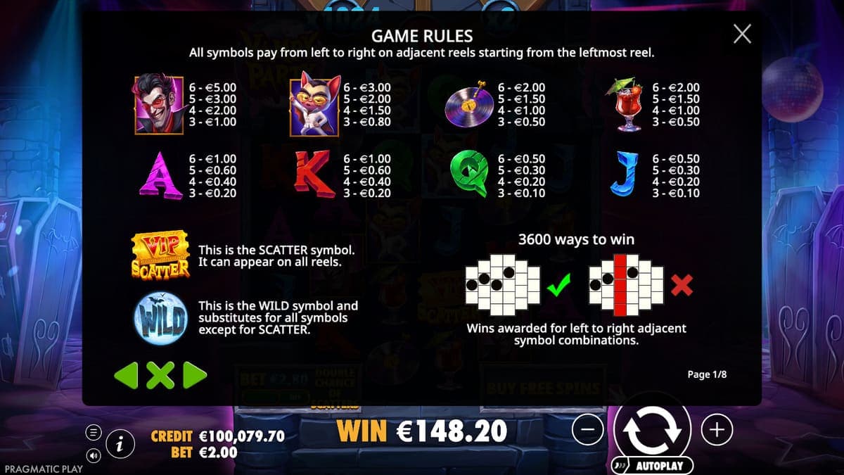 Game rules Vampy Party Game