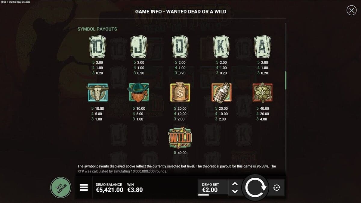 Buy bonus Dead or a Wild Game