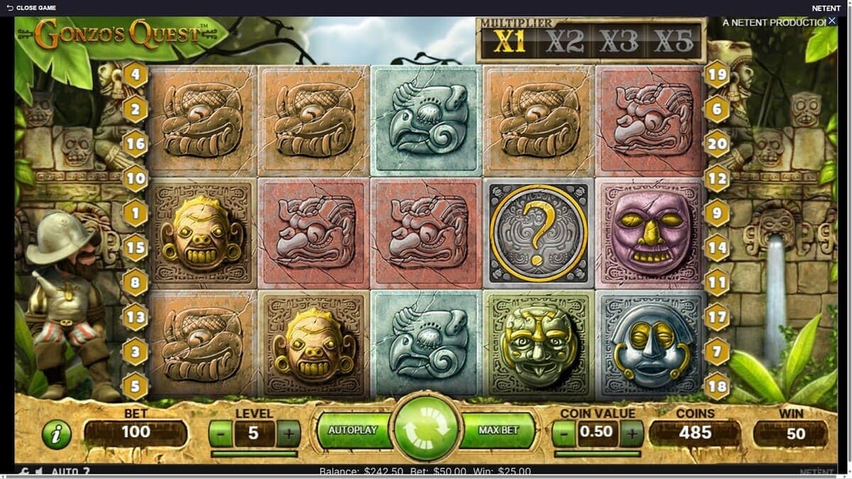 wins Gonzo's quest