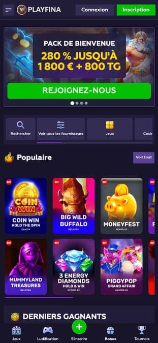 Playfina casino application Playfina casino application