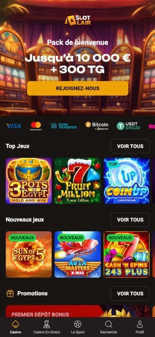 SlotLair Casino Application SlotLair Casino Application