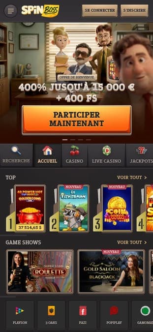 SpinBoss Casino Application SpinBoss Casino Application