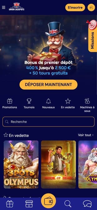 UnionJackpots casino application UnionJackpots casino application
